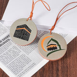 Islamic Car Hanging – Genuine Leather Kaaba with Arabic Calligraphy & Shahada