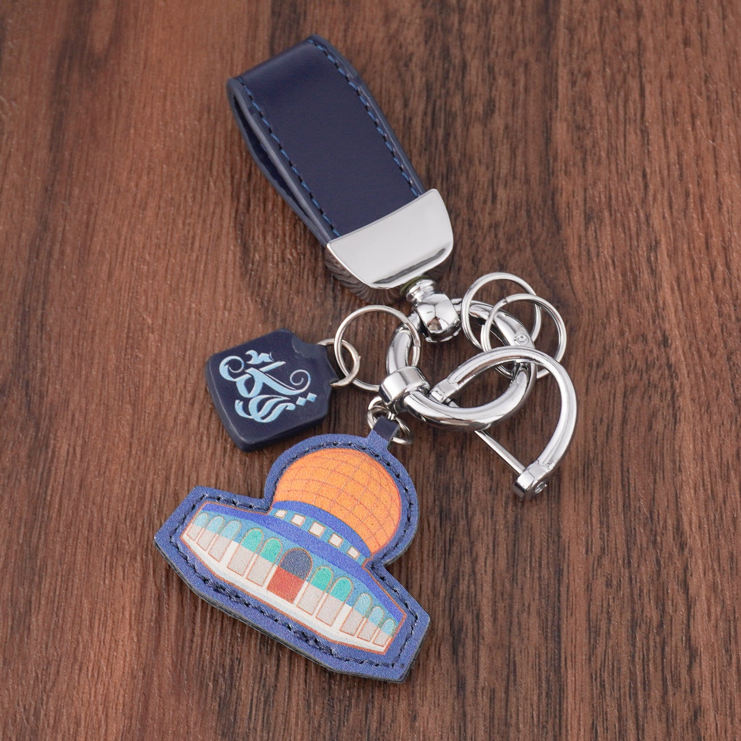 Dome of the Rock Leather Keychain – Arabic "Tawakkul" Islamic Gift