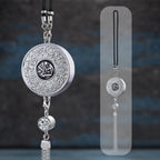 Islamic Car Hanging Ornament with Quranic Verses – Zinc Alloy Perfume Diffuser Pendant with Arabic Calligraphy "Salaam" & "Barakah" – Muslim Car Decor for Peace & Blessings