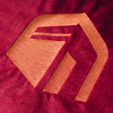 Waterproof Travel Prayer Mat – Red & Blue with Golden Kaaba Design, Eco-Friendly Fabric