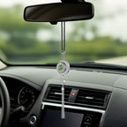 Islamic Star and Crescent Car Hanging Ornament with Quranic Verses – Zinc Alloy Perfume Diffuser Pendant Featuring Arabic Calligraphy "Salaam" & "Barakah" – Muslim Car Decor with 360° Swivel Design