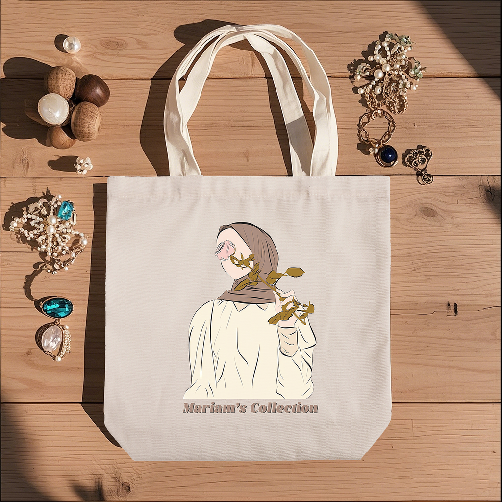 Islamic Canvas Tote Bag – Hijab Fashion Design for Muslim Women, Eco-Friendly & Modest Style | Mariam’s Collection