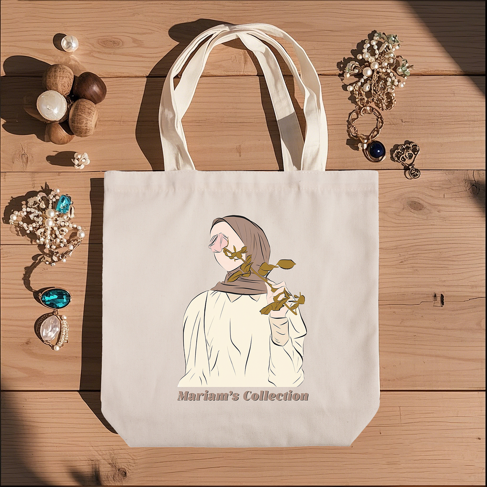Islamic Canvas Tote Bag – Hijab Fashion Design for Muslim Women, Eco-Friendly & Modest Style |