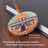 Islamic Car Hanging – Genuine Leather with Dome of the Rock & Kaaba Art