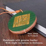 Islamic Car Hanging – Genuine Leather with Shahada & Bismillah Calligraphy