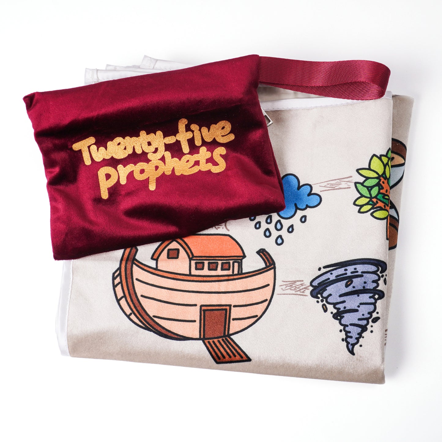 Kids Islamic Prayer Rug – 25 Prophets Stories with Quranic Symbols & Eco-Friendly Fabric