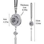 Islamic Star and Crescent Car Hanging Ornament with Quranic Verses – Zinc Alloy Perfume Diffuser Pendant Featuring Arabic Calligraphy "Salaam" & "Barakah" – Muslim Car Decor with 360° Swivel Design