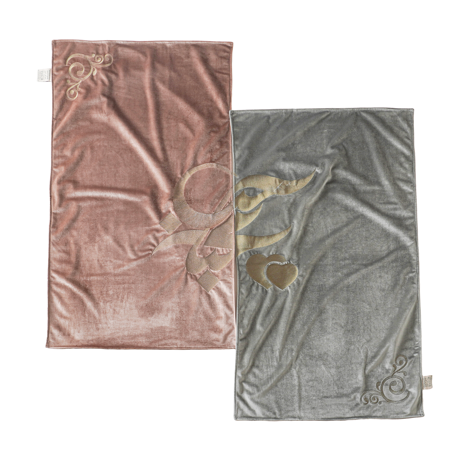 Couple Prayer Rug – Arabic Love Letter Embroidery, Eco-Friendly Dual Layer