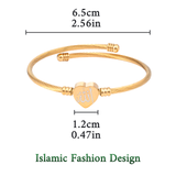 Islamic Allah Bracelet – Stainless Steel, Heart Shape, Gold & Silver