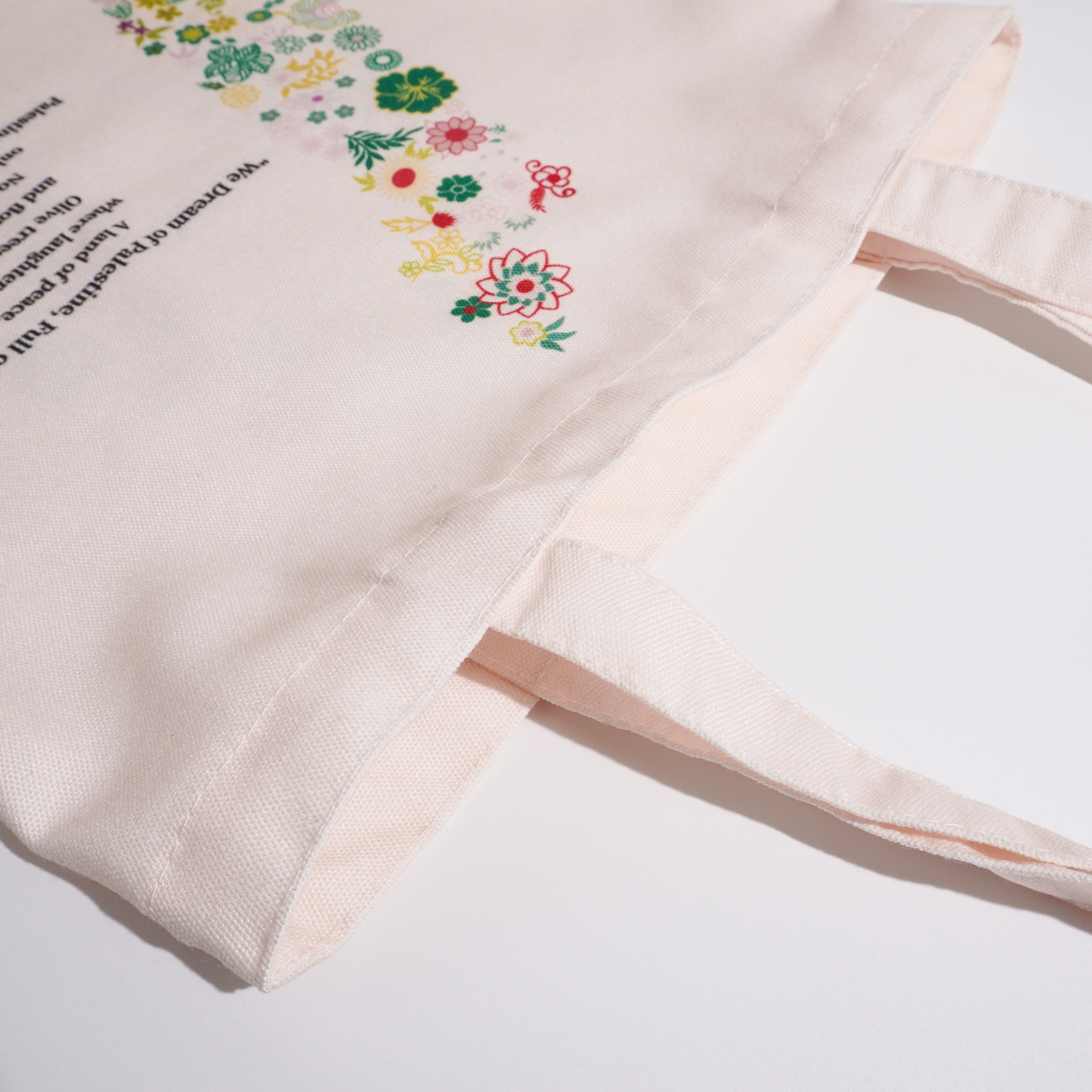Palestine Tote Bag – "We Dream of Palestine, Full of Flowers" | Olive Tree Art, Peace & Islamic Design Canvas Bag