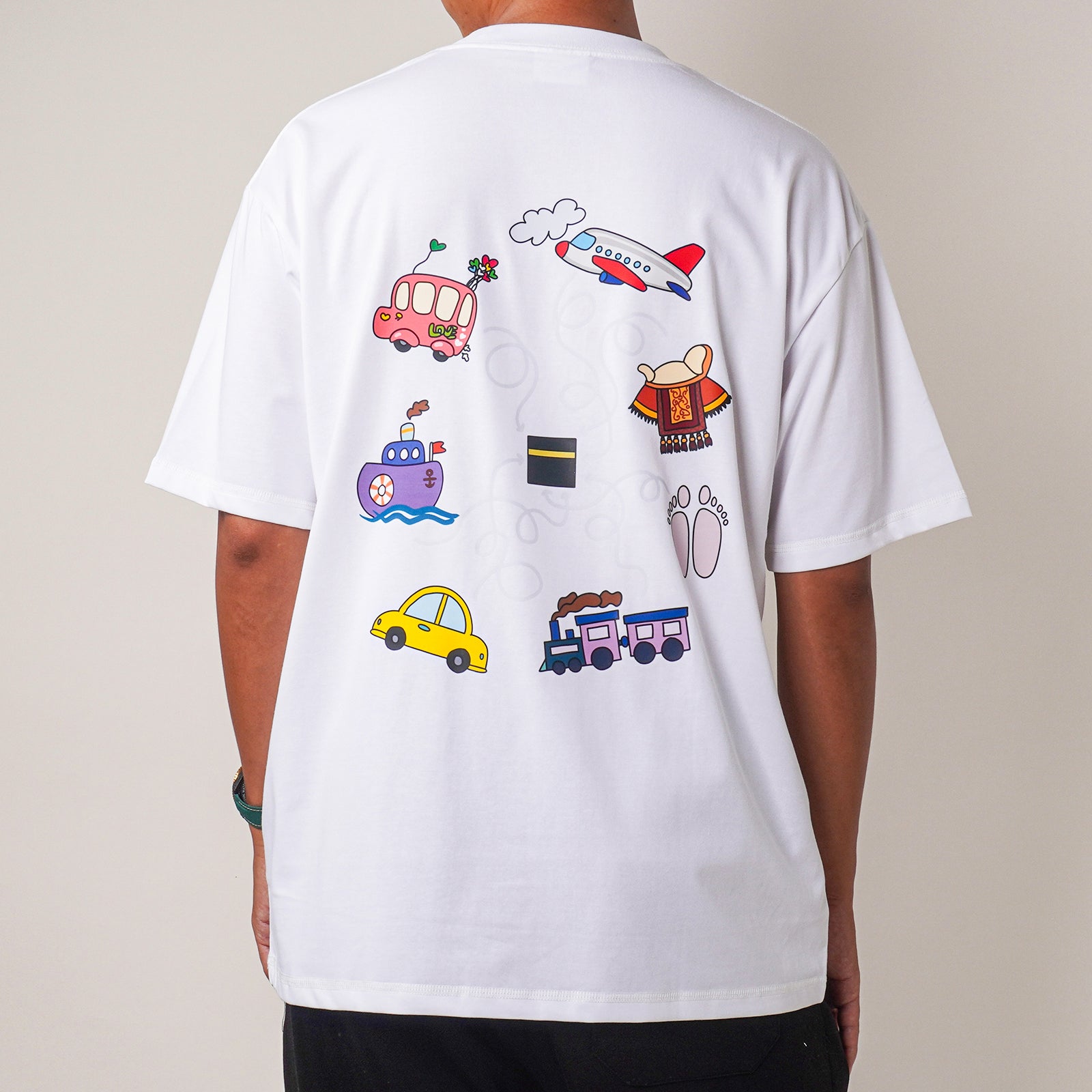 Hajj Journey T-Shirt | Islamic Pilgrimage Design | Black & White Antimicrobial Tee