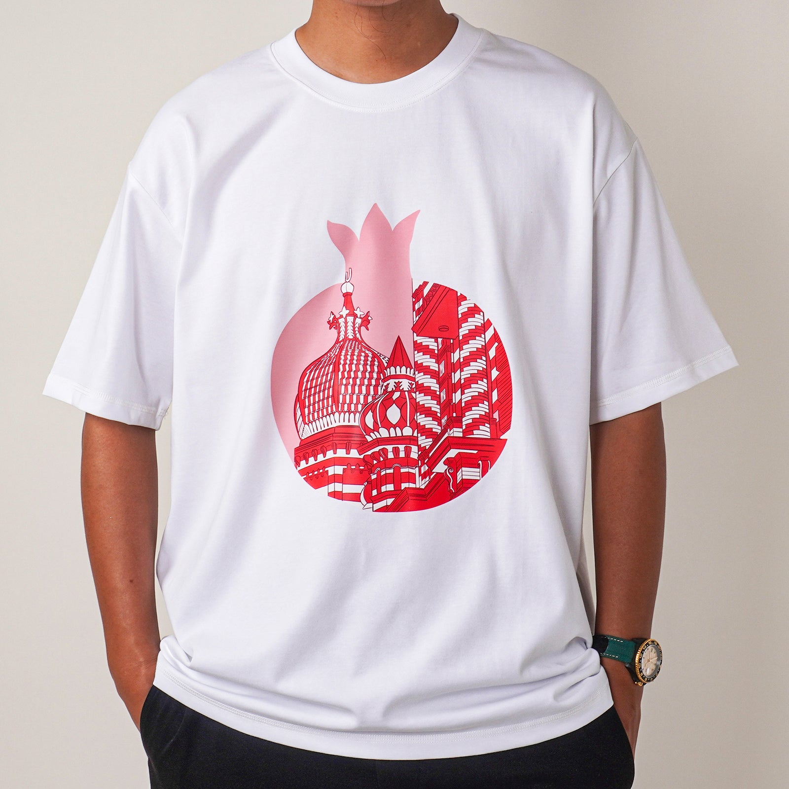 Jami Ul-Alfar Mosque T-Shirt | Dhaka Islamic Architecture | Black & White Antimicrobial Tee