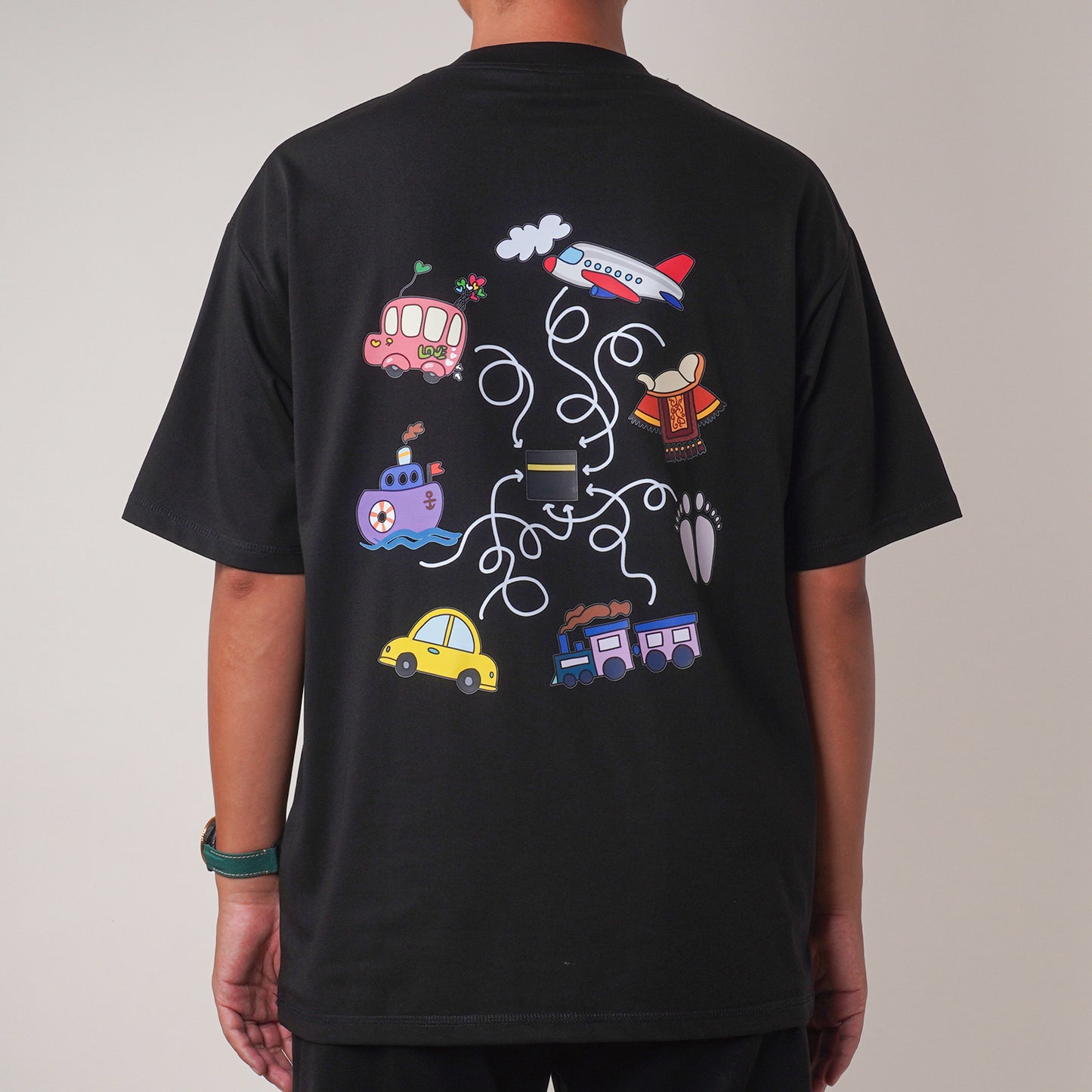 Hajj Journey T-Shirt | Islamic Pilgrimage Design | Black & White Antimicrobial Tee