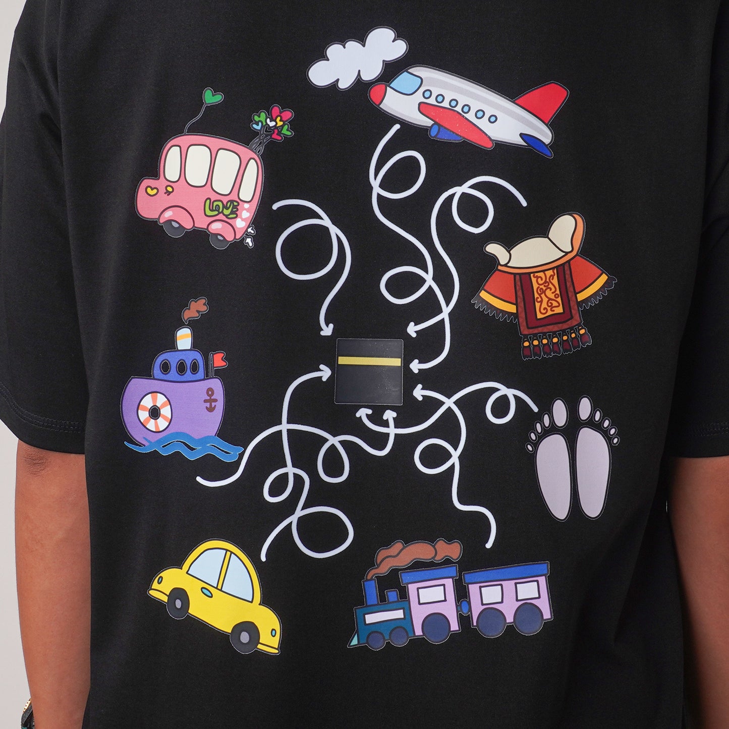 Hajj Journey T-Shirt | Islamic Pilgrimage Design | Black & White Antimicrobial Tee