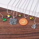 Islamic Alloy Pendant Necklace Set – Green Dome, Rock Dome, Arabic Calligraphy, Prophet’s Mosque, Kaaba, Improve