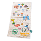 Eco-Friendly Kids Islamic Prayer Mat - 25 Prophets Stories Educational Muslim Rug with Kaaba & Prophet Tales, Waterproof Zero Formaldehyde & Odor-Free