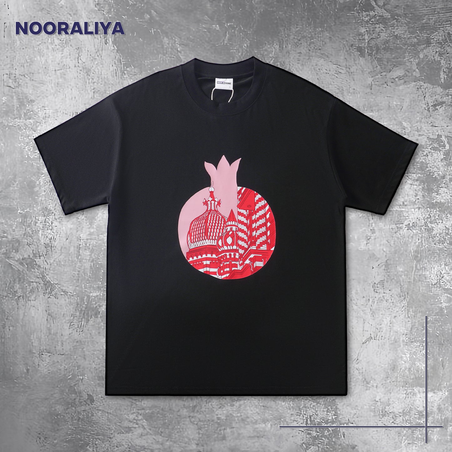 Jami Ul-Alfar Mosque T-Shirt | Dhaka Islamic Architecture | Black & White Antimicrobial Tee