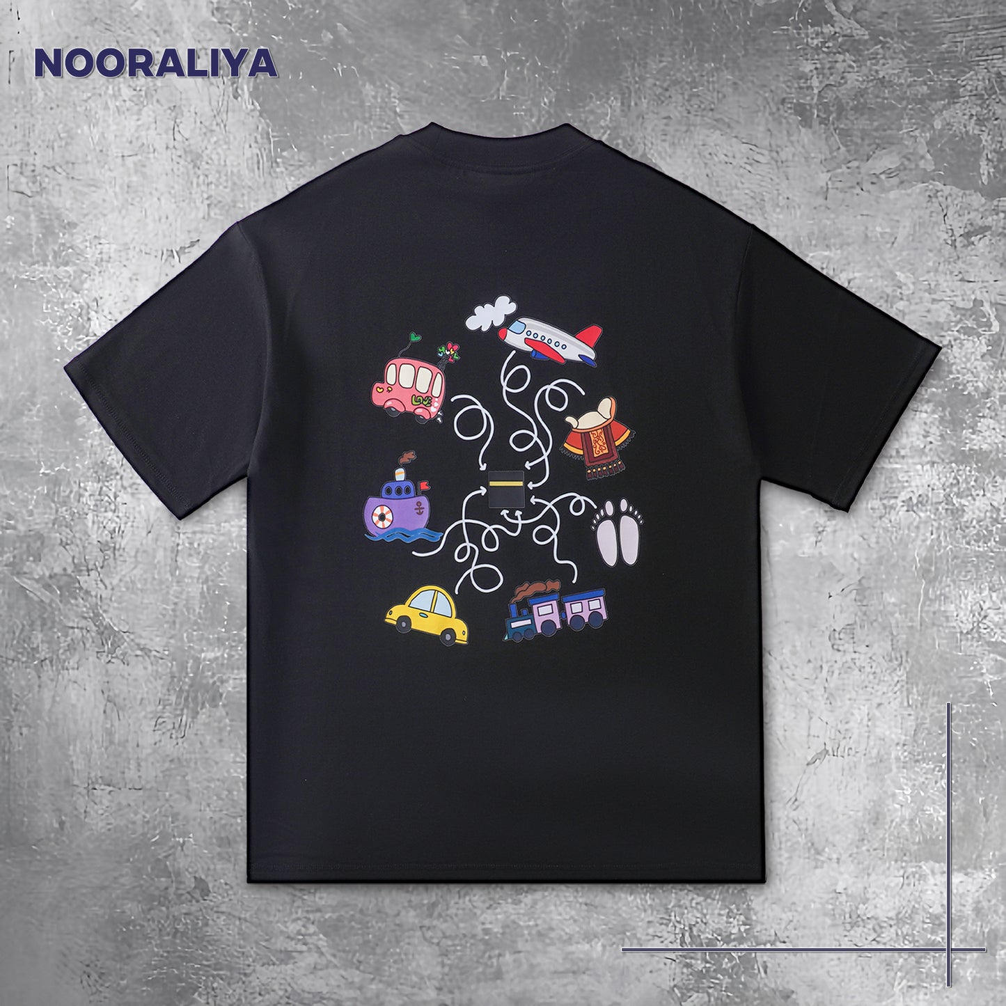 Hajj Journey T-Shirt | Islamic Pilgrimage Design | Black & White Antimicrobial Tee