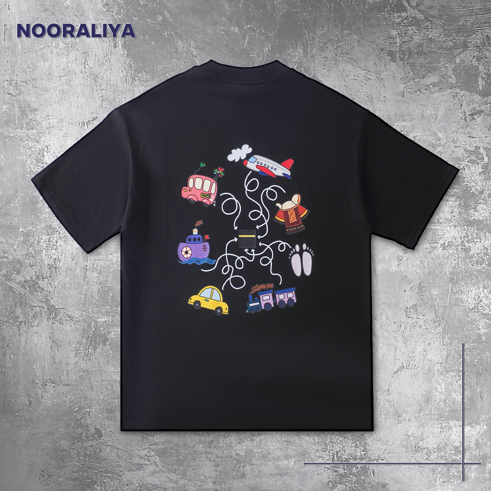 Hajj Journey T-Shirt | Islamic Pilgrimage Design | Black & White Antimicrobial Tee