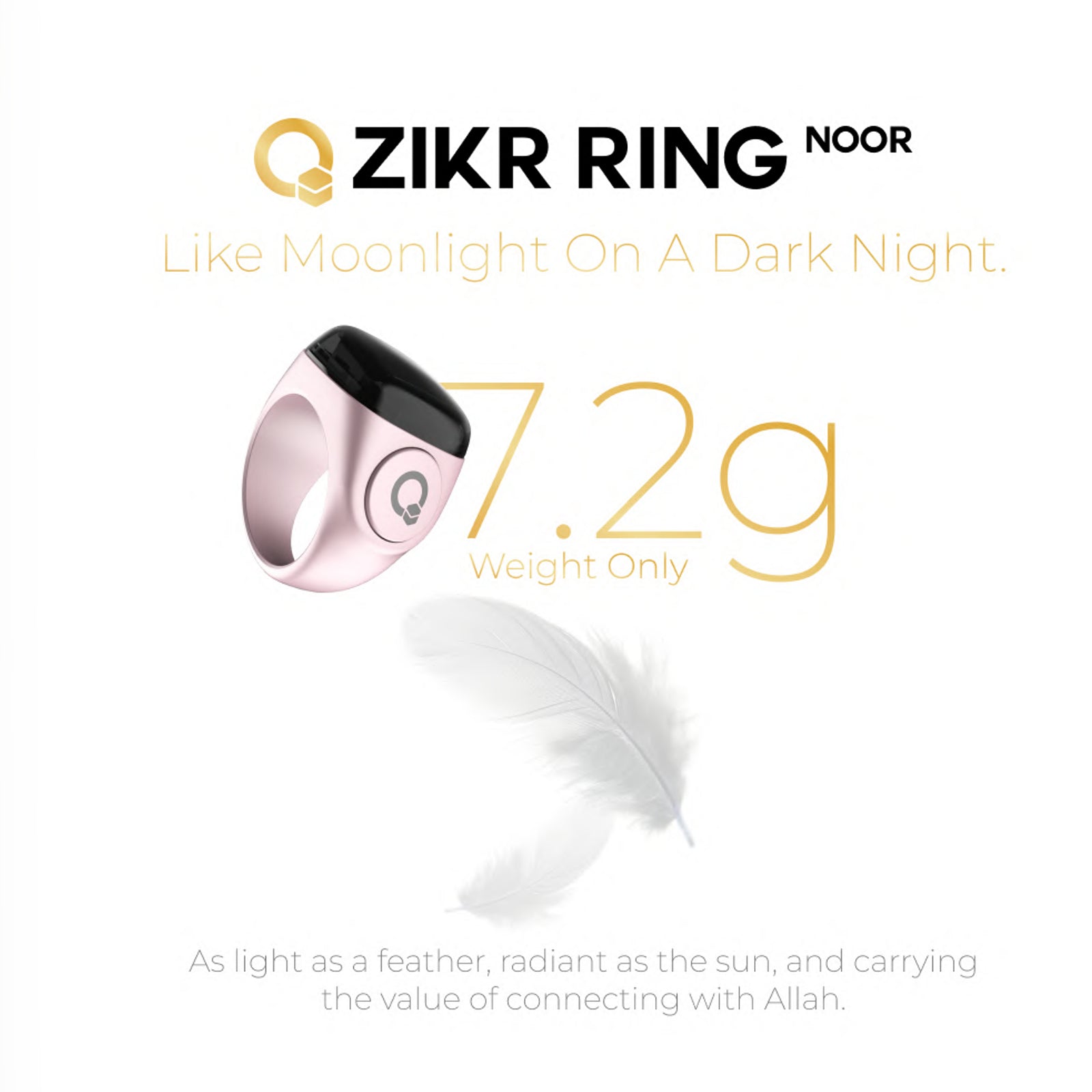 ZIKKER N01 Islamic Smart Ring - Digital Tasbih & Prayer Reminder with App | iQIBLA