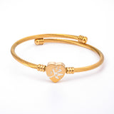 Islamic Muhammad Bracelet – Stainless Steel, Heart Shape, Gold & Silver