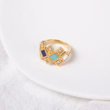 Islamic Jewelry Set – 18K Gold Plated Copper with Mosque Blue & White Shell Design