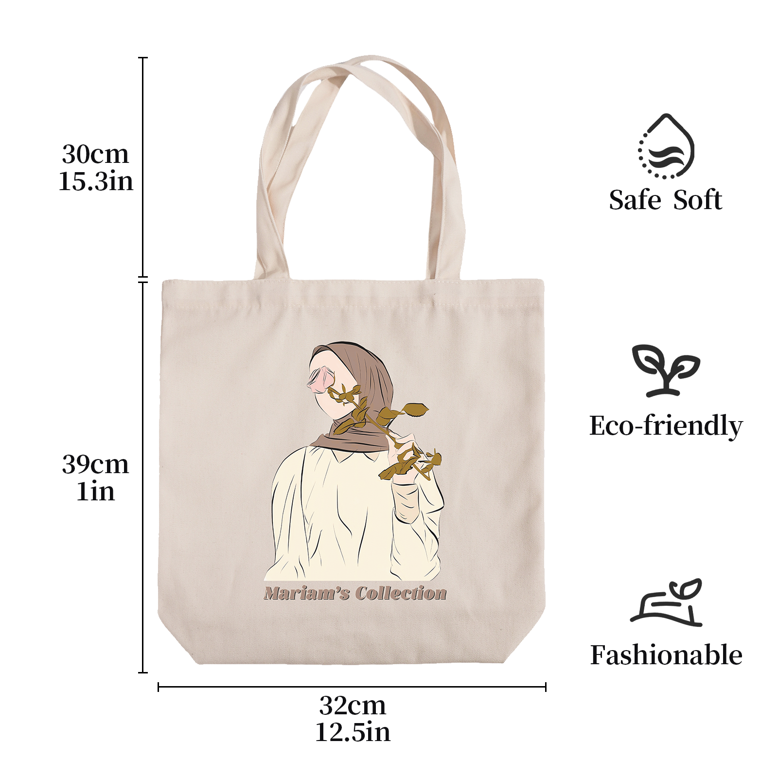Islamic Canvas Tote Bag – Hijab Fashion Design for Muslim Women, Eco-Friendly & Modest Style | Mariam’s Collection
