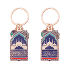 Islamic Keychain with Shahada & MashaAllah – Zinc Alloy Mosque Design Key Ring Featuring Arabic Calligraphy, "Salaam" Charm & Allah’s Names – Muslim Gift for Men and Women