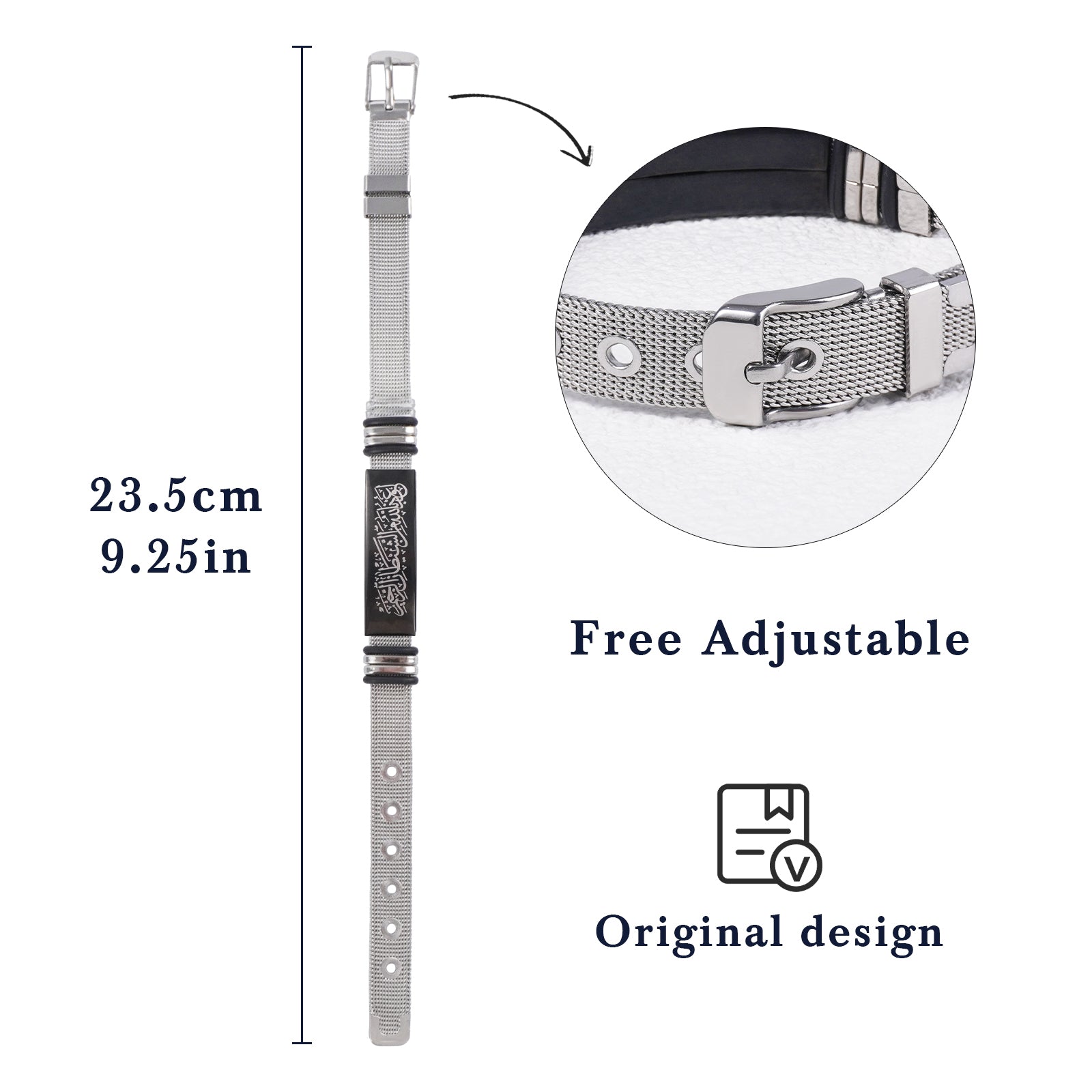 Islamic Stainless Steel Bracelets – Shahada, Shahadatayn, Bismillah, Isti’adha, Palestine