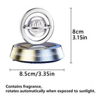 Solar-Powered Islamic Car Ornament – Rotating Bismillah Crystal Ball with Ayat Al-Kursi, Aromatherapy Diffuser & Silver/Black Colors