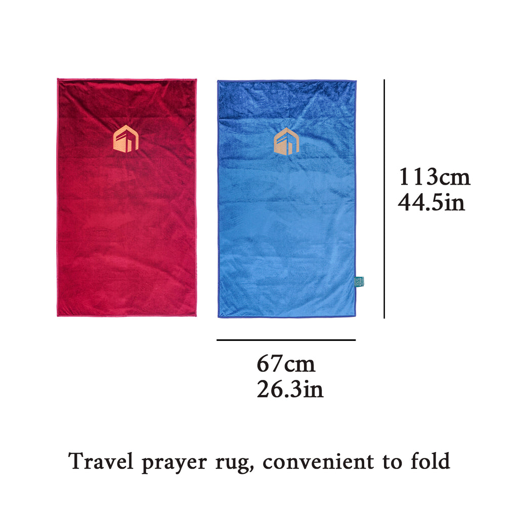 Eco-Friendly Waterproof Travel Islamic Prayer Mat - Portable Muslim Salah Rug with Golden Kaaba Design, Zero Formaldehyde & Odor-Free for Outdoor Worship