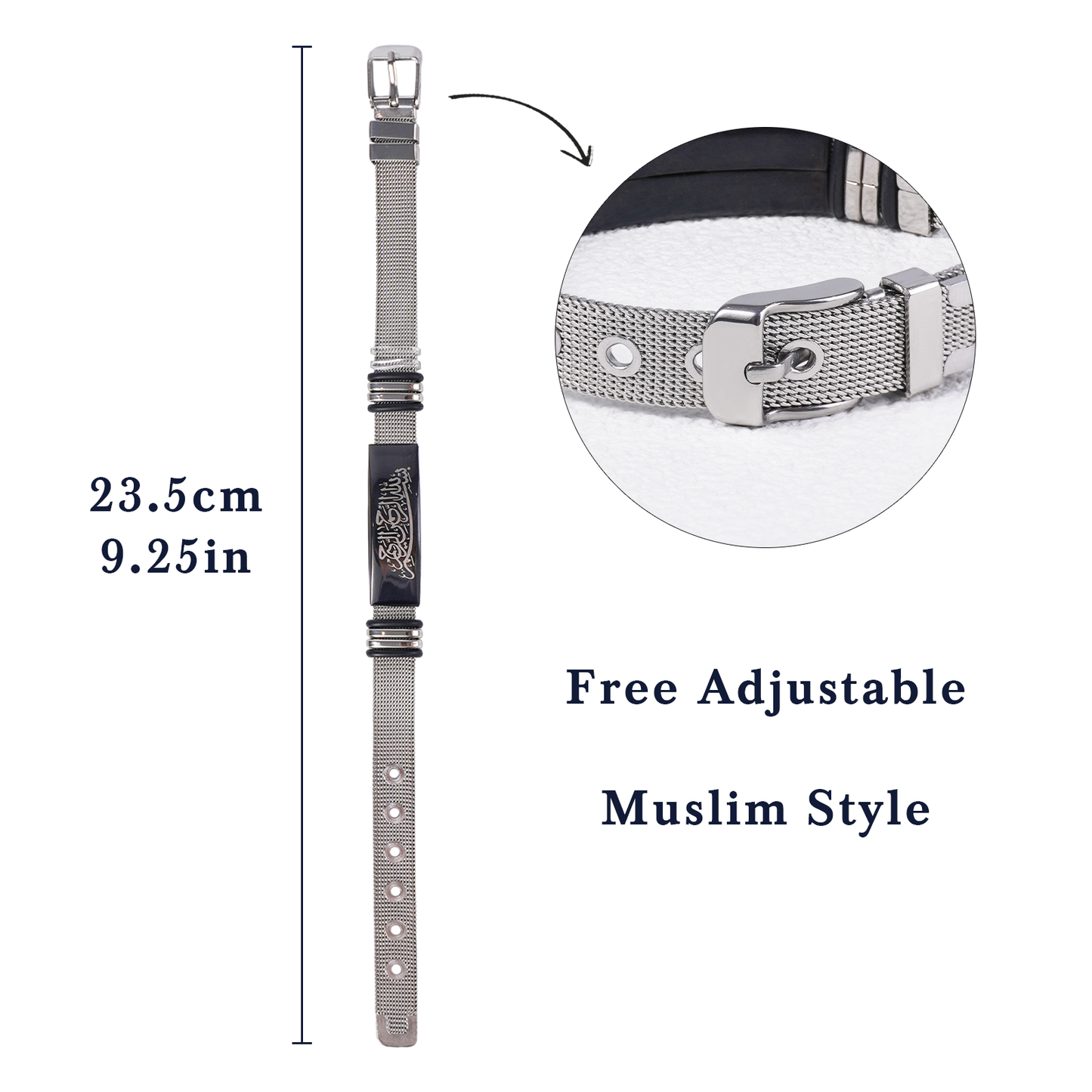 Islamic Stainless Steel Bracelets – Shahada, Shahadatayn, Bismillah, Isti’adha, Palestine