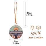 Islamic Car Hanging – Genuine Leather with Dome of the Rock & Kaaba Art