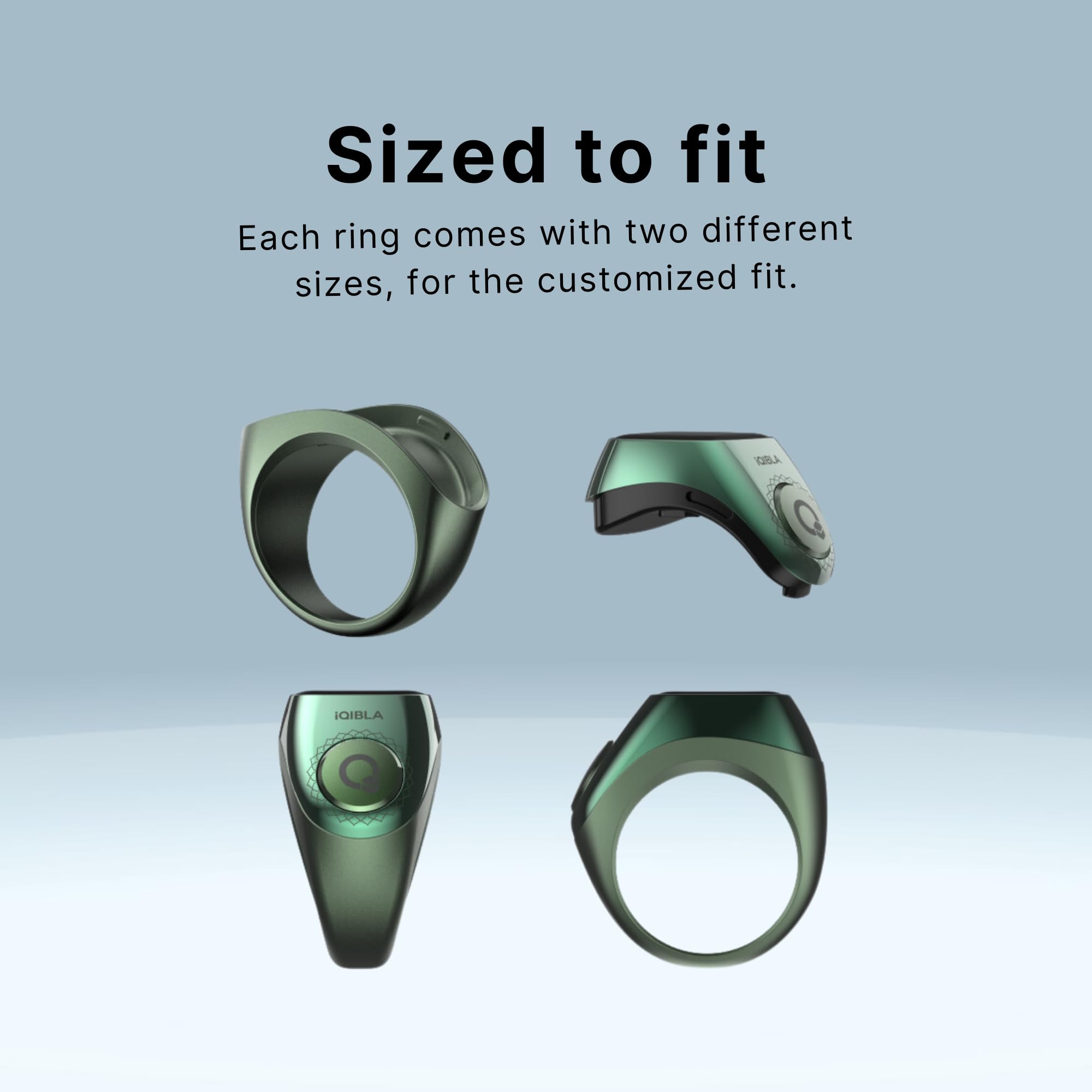 ZIKKER F04 Islamic Smart Ring - Quran Compass, Prayer Time Reminder & Iqbal Finder | iQIBLA