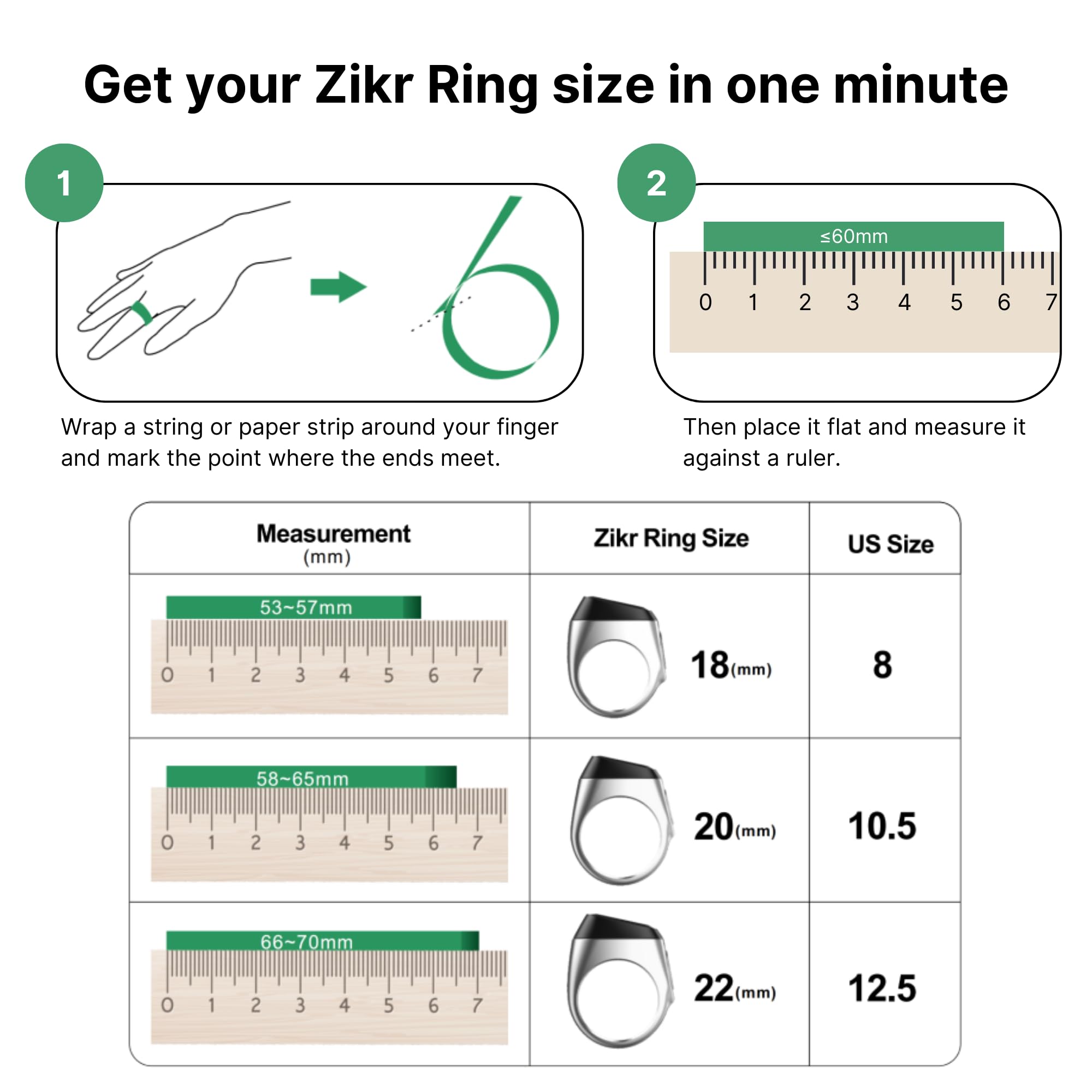 ZIKKER F04 Islamic Smart Ring - Quran Compass, Prayer Time Reminder & Iqbal Finder | iQIBLA